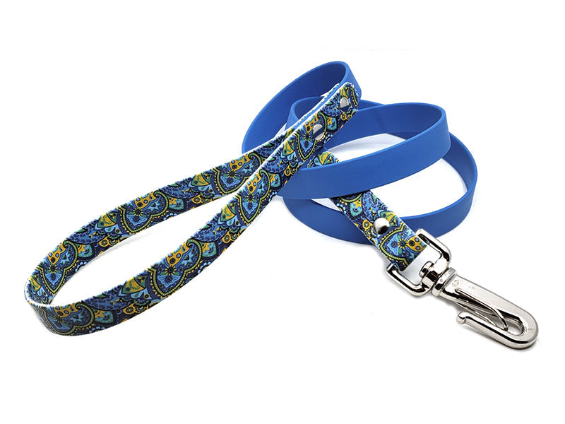 Blue/Green Paisley No-Stink Waterproof Collar