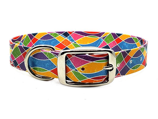 Colorful Waves No-Stink Waterproof Collar