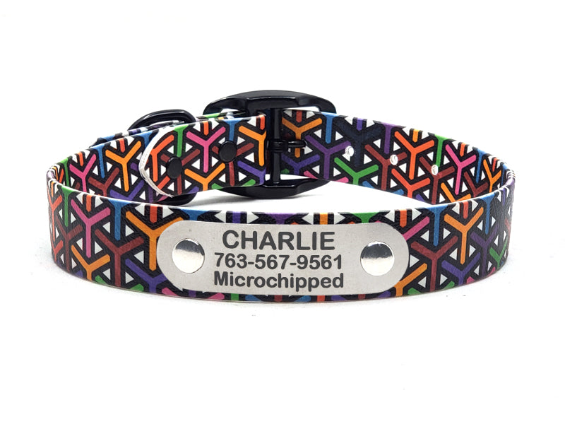 Geometric Weave No-Stink Waterproof Collar
