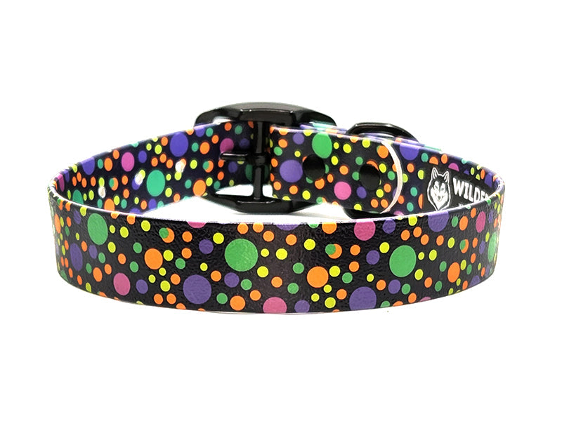 Mardi Gras Dots No-Stink Waterproof Collar