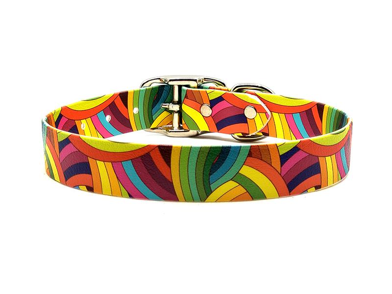 Wavy Rainbows No-Stink Waterproof Collar