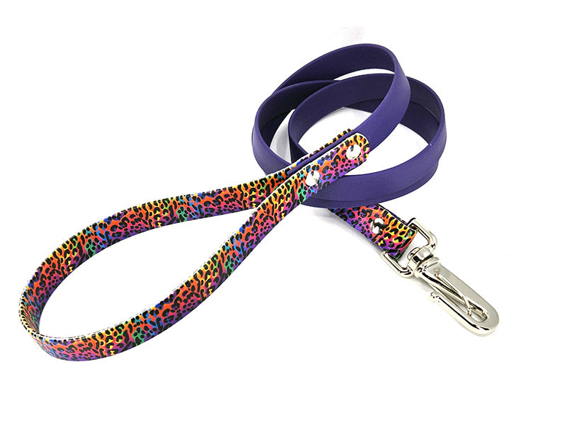 Rainbow Leopard No-Stink Waterproof Collar