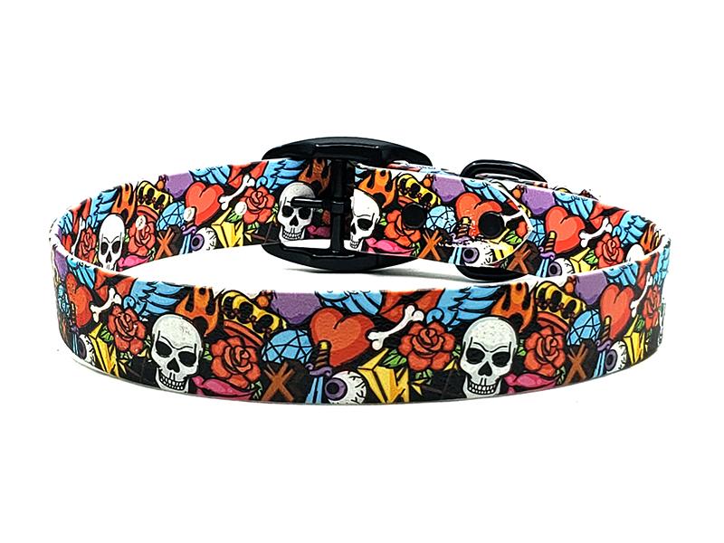 Rock n Roll Skulls No-Stink Waterproof Collar