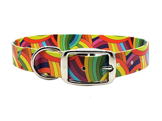 Wavy Rainbows No-Stink Waterproof Collar