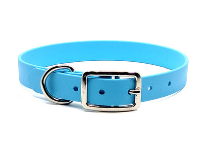 LIGHT BLUE Biothane No-Stink Waterproof Collar