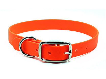 NEON ORANGE Biothane No-Stink Waterproof Collar