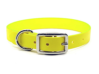 NEON YELLOW Biothane No-Stink Waterproof Collar