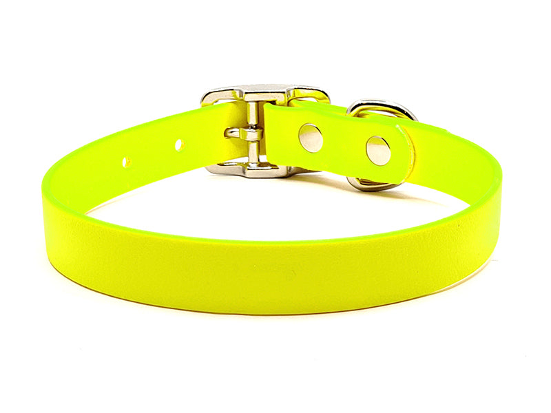 NEON YELLOW Biothane No-Stink Waterproof Collar