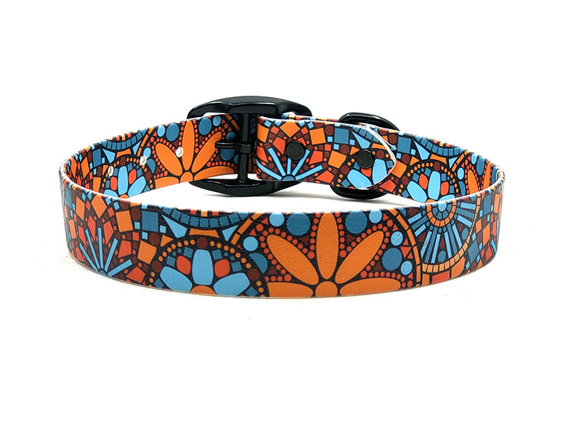 Orange Boho Mandala No-Stink No-Stink Waterproof Collar